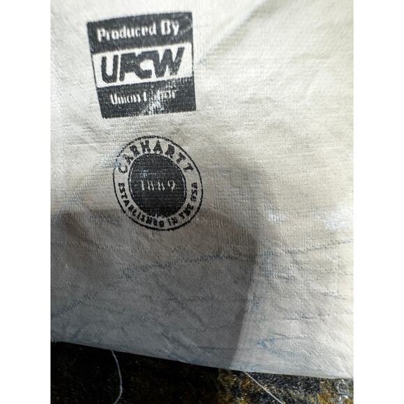 VTG Carhartt Union Made Detroit USA Gold&Brown Blanket Lined Jean Jacket Sz XXL - Picture 5 of 12